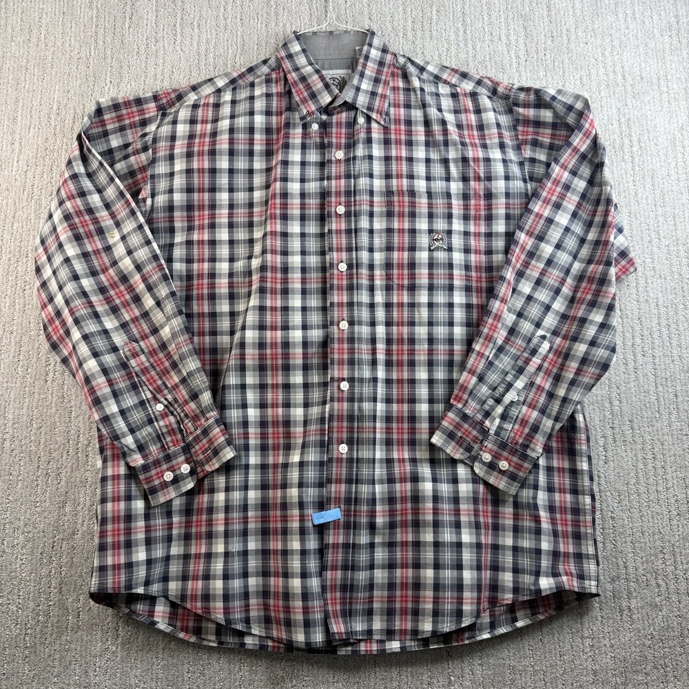 Cinch Button Down Shirt Men's Size Large Plaid Long Sleeve Western Heavy Starch